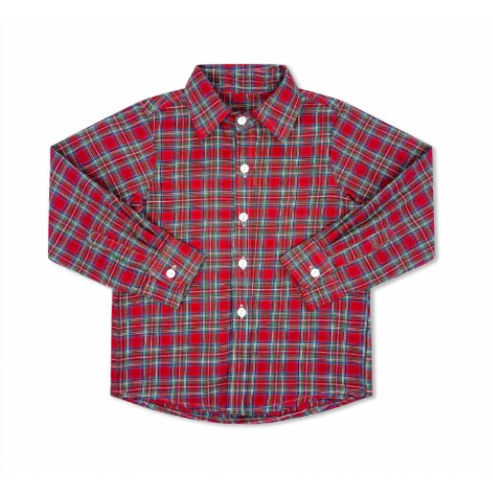 NEW LULLABY SET boy's brees button down in woodstock plaid